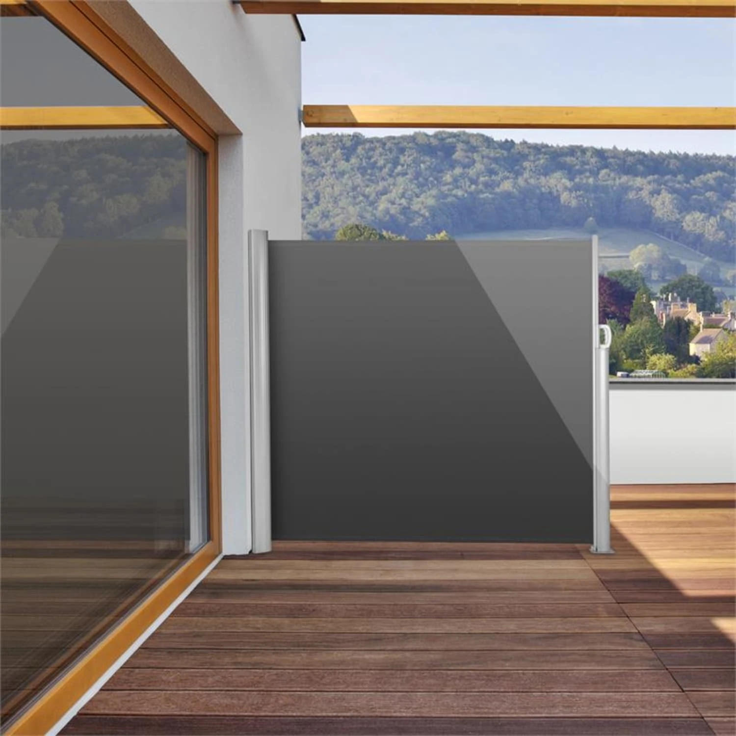 Bari 316 Seitenmarkise Seitenrollo 300x160cm Aluminium Anthrazit 5 Bari 316 Seitenmarkise Seitenrollo 300x160cm Aluminium Anthrazit – Bild 3