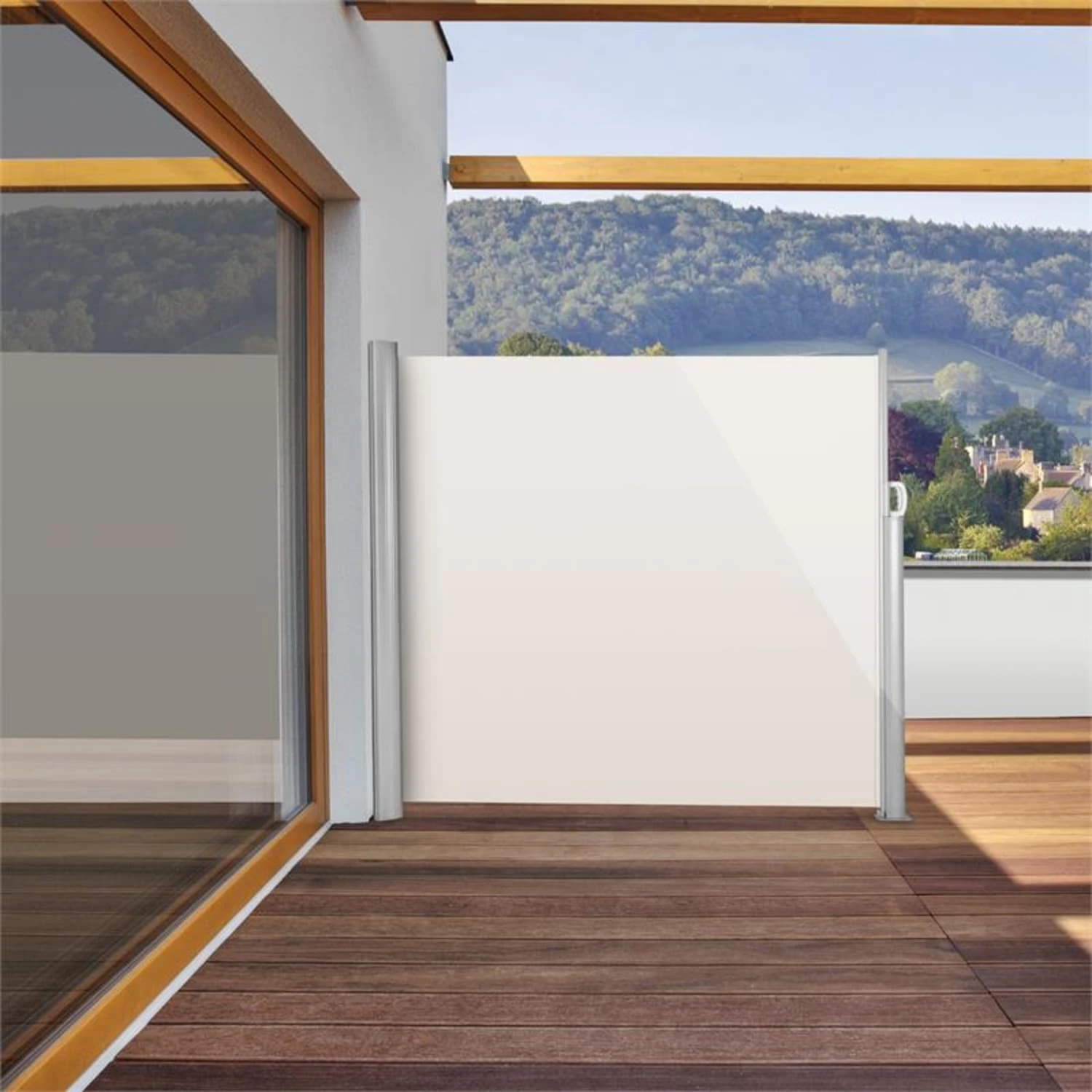 Bari 316 Seitenmarkise Seitenrollo 300x160cm Aluminium Creme 5 Bari 316 Seitenmarkise Seitenrollo 300x160cm Aluminium Creme – Bild 3