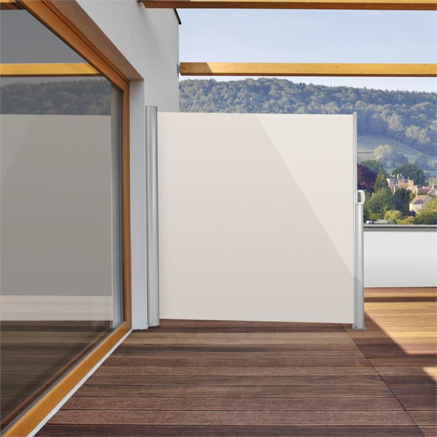 Bari 318 Seitenmarkise Seitenrollo 300x180cm Aluminium Creme 5 Bari 318 Seitenmarkise Seitenrollo 300x180cm Aluminium Creme – Bild 3