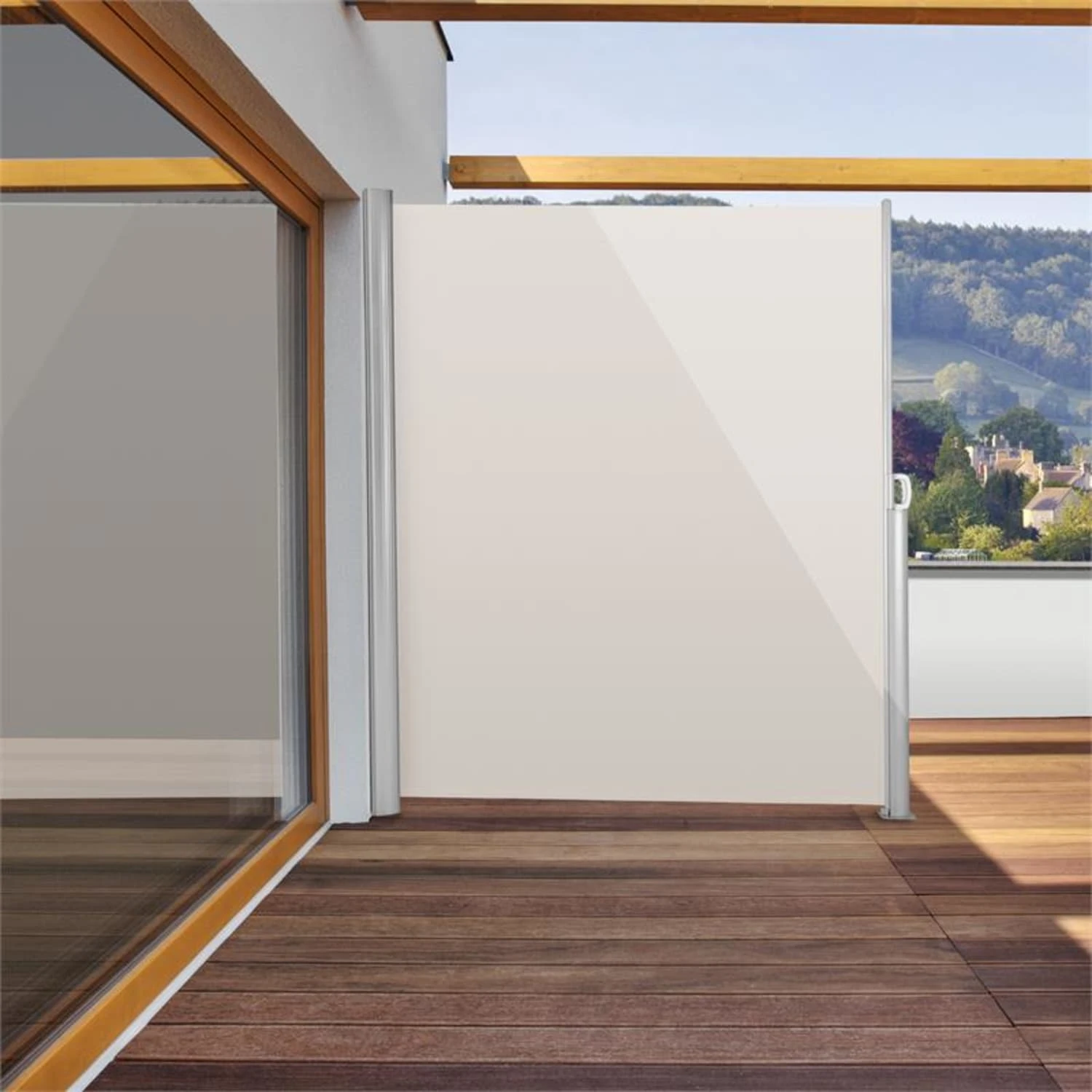 Bari 320 Seitenmarkise Seitenrollo 300x200cm Aluminium Creme 5 Bari 320 Seitenmarkise Seitenrollo 300x200cm Aluminium Creme – Bild 3