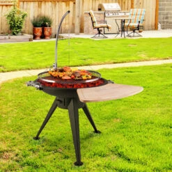 Delion Galgen-Schwenkgrill Feuerschale Ø80cm Hochfuß Seilzug Edelstahl -Gartenbedarf Geschäft 10028487 yy 0003 logo