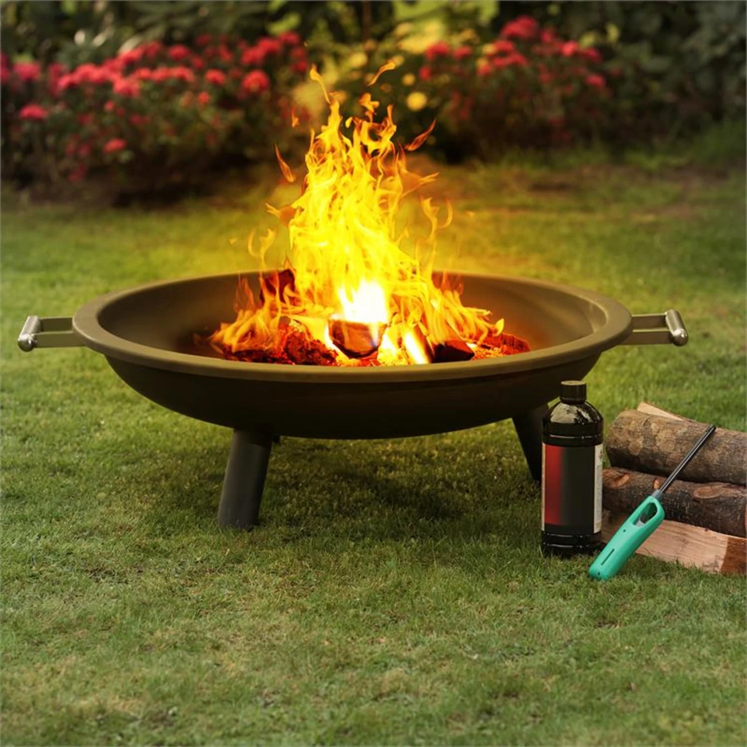 Trino Feuerschale Feuerkorb Terrassenofen Ø 80 Cm Stahl Schwarz 4 Trino Feuerschale Feuerkorb Terrassenofen Ø 80 Cm Stahl Schwarz – Bild 2