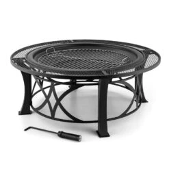 Ronda Feuerschale Ø95cm Grill Feuerstelle Funkenschutz Stahl Brüniert -Gartenbedarf Geschäft 10028583 yy 0005 titel 05 Blumfeldt Ronda Feuerschale 95cm Grill