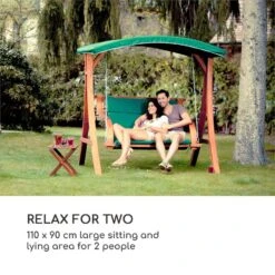 Tahiti Hollywoodschaukel 110 Cm 2-Sitzer Sonnendach Polyester Lärche -Gartenbedarf Geschäft 10029200 yy 0003 logo Blumfeldt Tahiti Hollywoodschaukel Sonnendach
