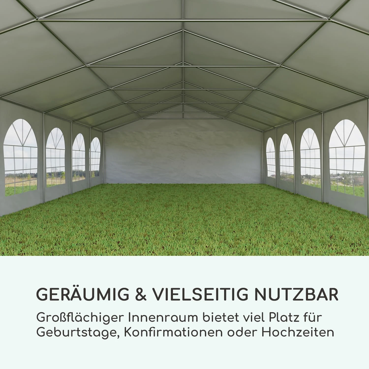 Sommerfest 6x12m 500 G/m² Partyzelt Festzelt PVC Wasserdicht Verzinkt 5 Sommerfest 6x12m 500 G/m² Partyzelt Festzelt PVC Wasserdicht Verzinkt – Bild 3