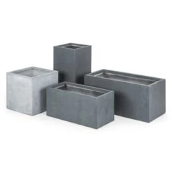 Solidflor Pflanzkübel Pflanzgefäß 79,5x38x38 Cm Fiberton Grau -Gartenbedarf Geschäft 10029842 yy 0004 variant Blumfeldt Solidflor Pflanztopf