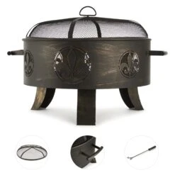 Versailles Feuerschale Ø 60 Cm Stahl Schwarz 8 Versailles Feuerschale Ø 60 Cm Stahl Schwarz -Gartenbedarf Geschäft 10030244 yy 0003 detail 24 5 iron fire bowl