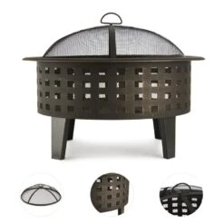 Boston Feuerschale Ø 70 Cm Stahl Geschwärzt 8 Boston Feuerschale Ø 70 Cm Stahl Geschwärzt -Gartenbedarf Geschäft 10030245 yy 0003 detail outdoor wooden burning fire pit