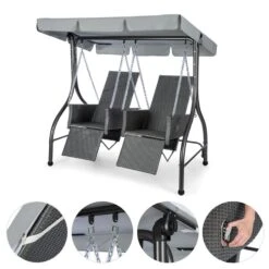 Concordia Hollywoodschaukel Gartenschaukel 185 Cm 2 Sitze Sonnendach -Gartenbedarf Geschäft 10030566 yy 0006 detail Blumfeldt Concordia Hollywoodschaukel