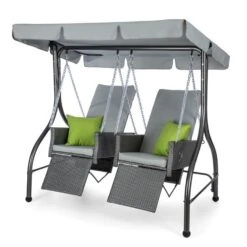 Concordia Hollywoodschaukel Gartenschaukel 185 Cm 2 Sitze Sonnendach -Gartenbedarf Geschäft 10030566 yy 0007 front Blumfeldt Concordia Hollywoodschaukel