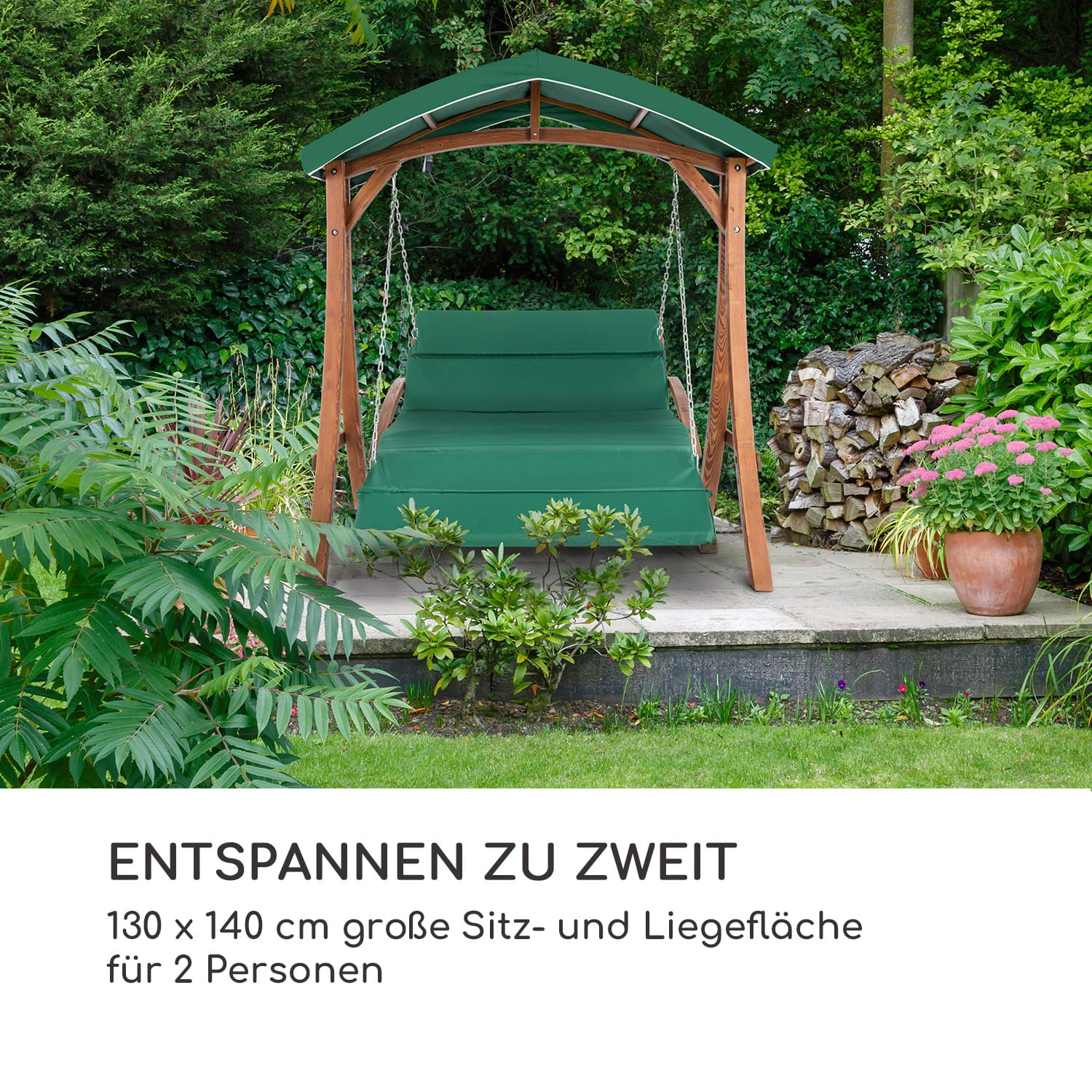 Aruba Hollywoodschaukel Gartenschaukel 130 Cm 2-Sitzer Massivholz 5 Aruba Hollywoodschaukel Gartenschaukel 130 Cm 2-Sitzer Massivholz – Bild 3