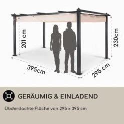 Pantheon 3x4 Pergola Vordach 3x4m Aluminium Sonnendach Polyester -Gartenbedarf Geschäft 10030937 DE 0004 usp