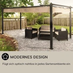Pantheon 3x4 Pergola Vordach 3x4m Aluminium Sonnendach Polyester -Gartenbedarf Geschäft 10030937 DE 0006 usp