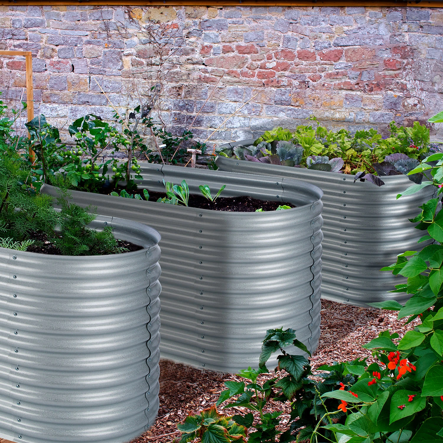 High Grow Hochbeet Gartenbeet 1,6m Zink-Alu-Beschichtung Silber 5 High Grow Hochbeet Gartenbeet 1,6m Zink-Alu-Beschichtung Silber – Bild 3