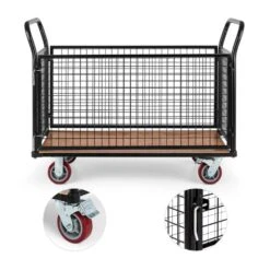 Loadster Gitterwagen Rollwagen Magazinwagen Max.500kg Holzboden 8 Loadster Gitterwagen Rollwagen Magazinwagen Max.500kg Holzboden -Gartenbedarf Geschäft 10031241 yy 0003 detail Waldbeck Loadster Gitterwagen Rollwagen schwarz reedit