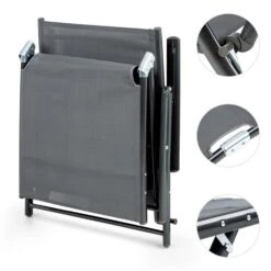 Modena Sonnenliege 64x85x170cm Aluminium/Stahlrohr Grau -Gartenbedarf Geschäft 10031442 yy 0005 detail Blumfeldt Modena Sonnenliege