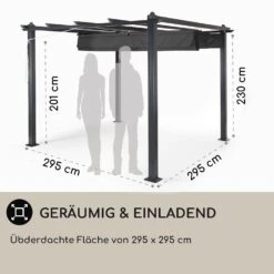 Pantheon 3x3 Pergola Vordach 3x3m Aluminium Sonnendach Polyester Grau 14 Pantheon 3x3 Pergola Vordach 3x3m Aluminium Sonnendach Polyester Grau -Gartenbedarf Geschäft 10031882 DE 0004 usp