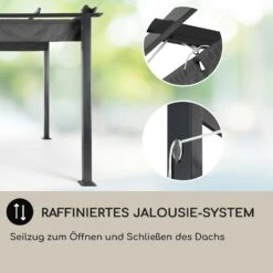 Pantheon 3x4 Pergola Vordach 3x4m Aluminium Sonnendach Polyester Grau 12 Pantheon 3x4 Pergola Vordach 3x4m Aluminium Sonnendach Polyester Grau -Gartenbedarf Geschäft 10031883 DE 0005 usp