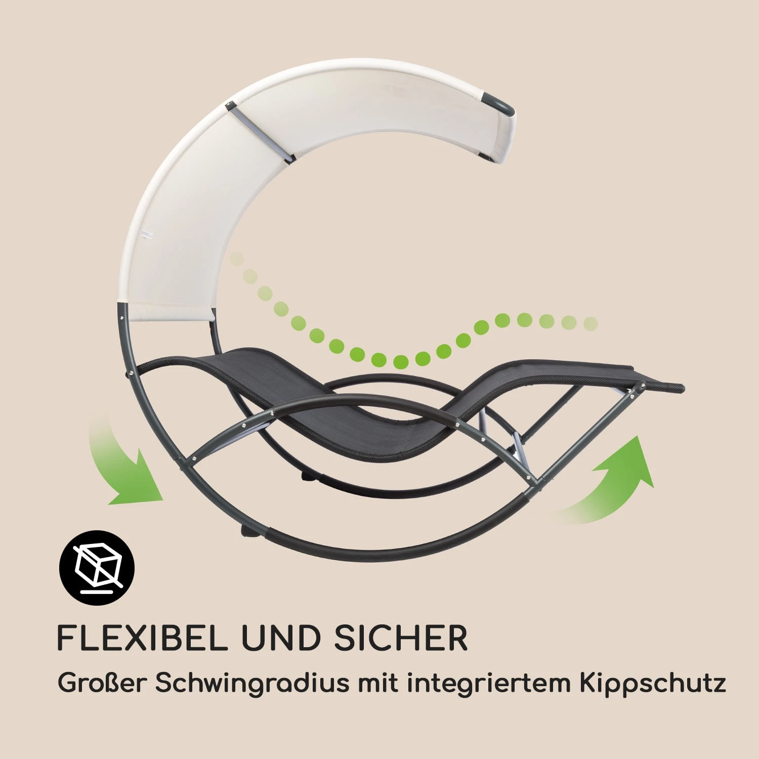 The Big Easy Schwingliege Schwarz, Wetterfest 350kg Max. UV- Schutz 5 The Big Easy Schwingliege Schwarz, Wetterfest 350kg Max. UV- Schutz – Bild 3