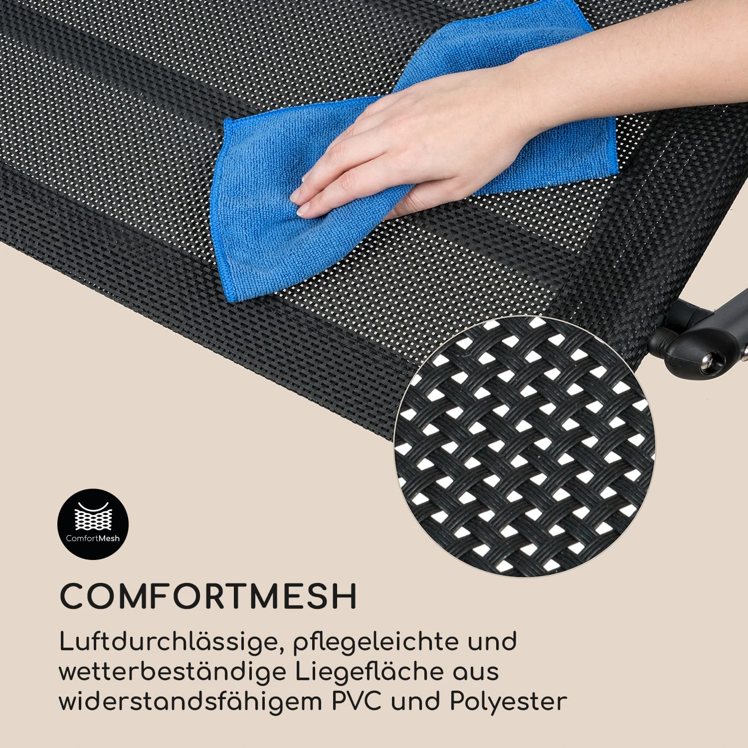 The Big Easy Schwingliege Schwarz, Wetterfest 350kg Max. UV- Schutz 6 The Big Easy Schwingliege Schwarz, Wetterfest 350kg Max. UV- Schutz – Bild 4