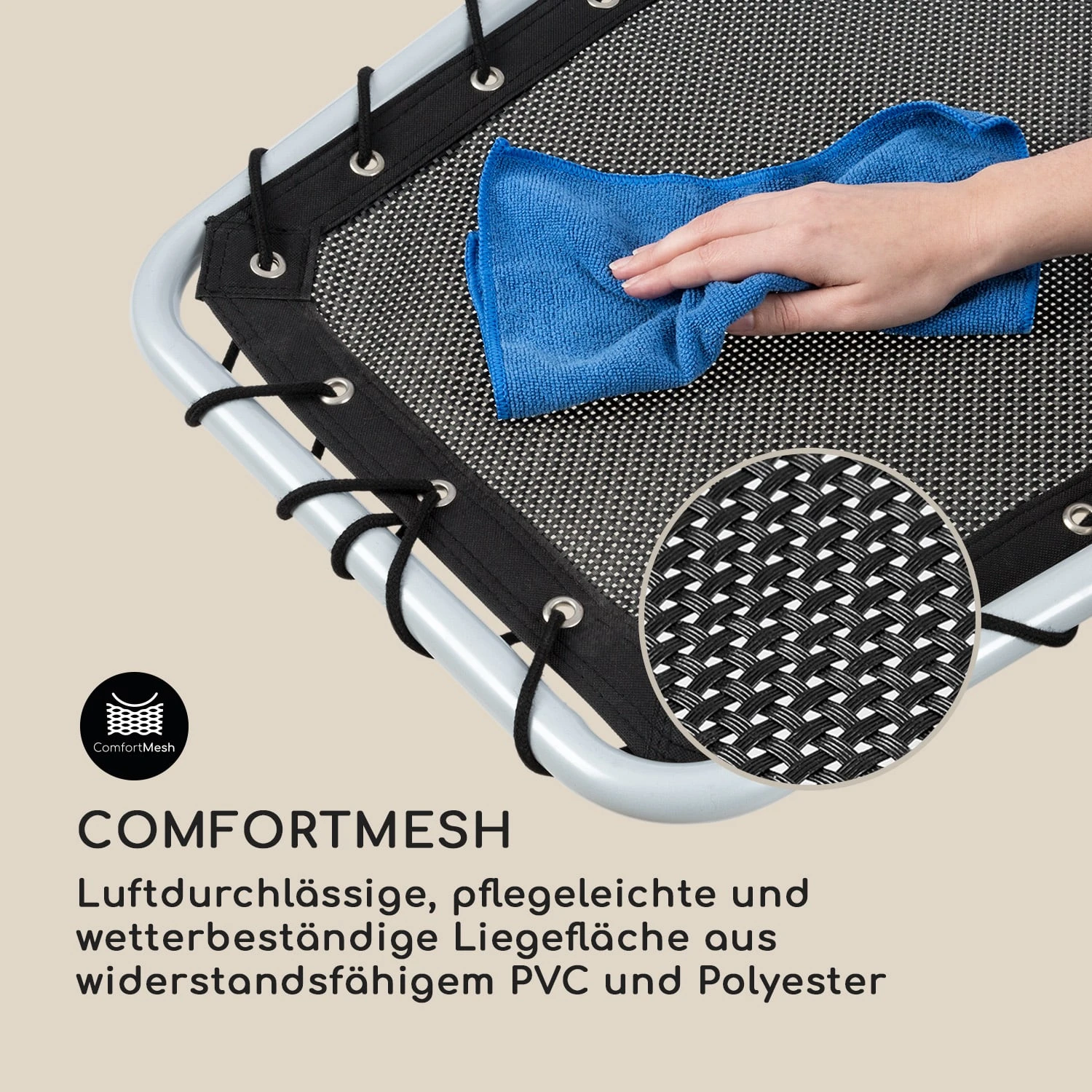 The Chiller Schwingliege 77x85x173cm 360 Comfort ComfortMesh Schwarz 8 The Chiller Schwingliege 77x85x173cm 360 Comfort ComfortMesh Schwarz – Bild 6