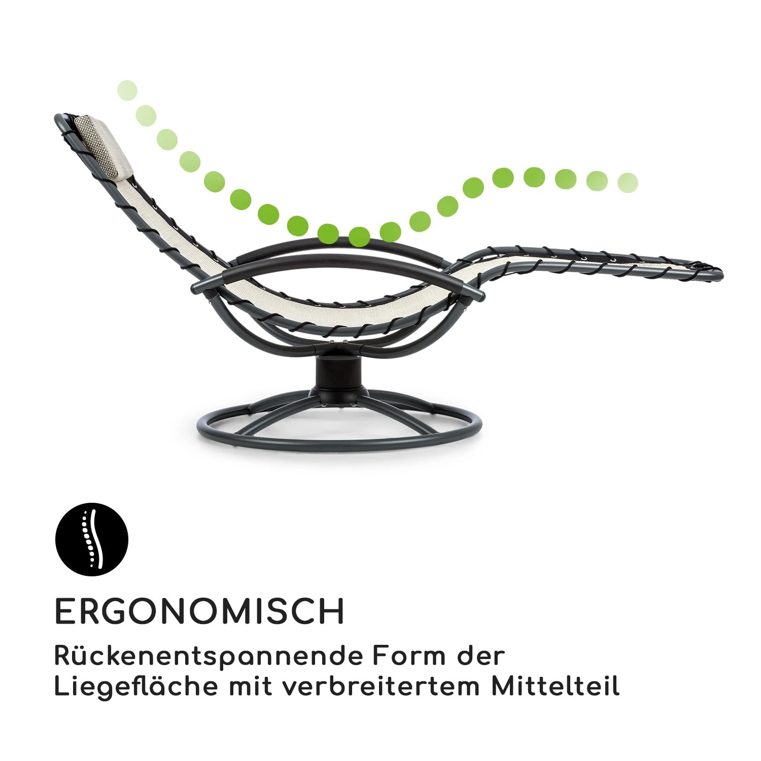 The Chiller Schwingliege 77x85x173cm 360 Comfort ComfortMesh Beige 6 The Chiller Schwingliege 77x85x173cm 360 Comfort ComfortMesh Beige – Bild 4