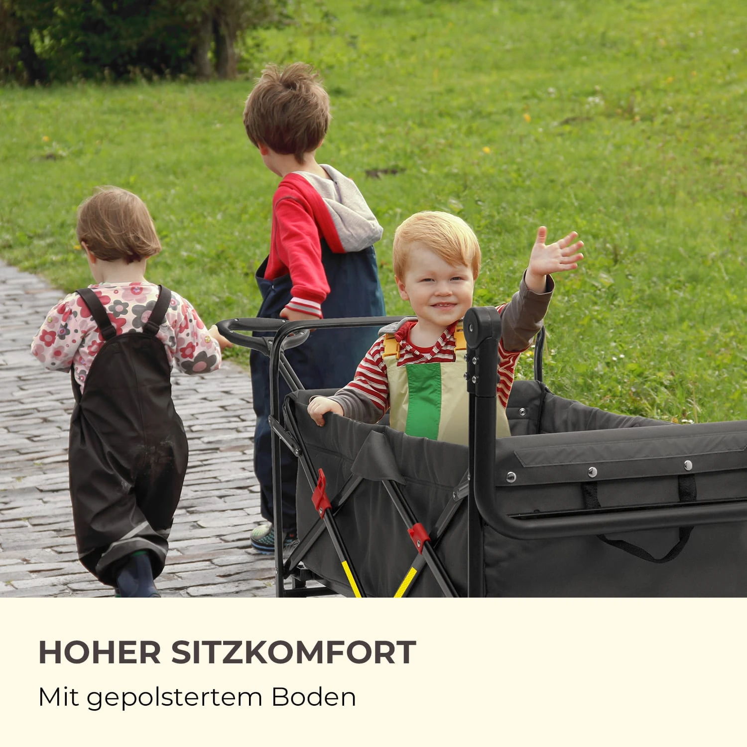 Easy Rider Bollerwagen Bis 70kg Teleskopstange Zusammenklappbar Grau 10 Easy Rider Bollerwagen Bis 70kg Teleskopstange Zusammenklappbar Grau – Bild 8