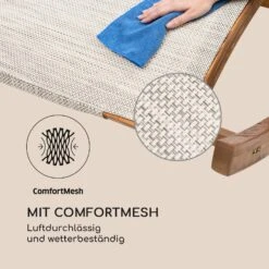 Mauritius Schwingliege Mit Dach ComfortMesh 180kg Max.wetterfest Creme -Gartenbedarf Geschäft 10032587 de 0004 logo