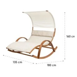 Mauritius Schwingliege Mit Dach ComfortMesh 180kg Max.wetterfest Creme -Gartenbedarf Geschäft 10032587 yy 0009 logo Blumfeldt Mauritius Schwingliege mit Dach creme