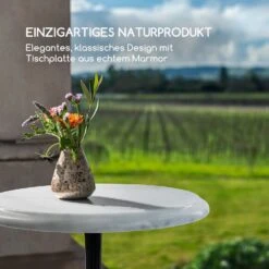 Patras-XS Bistro-Tisch Marmortischplatte Ø30cm Gusseiserner Standfuß -Gartenbedarf Geschäft 10033238 de 0003 logo