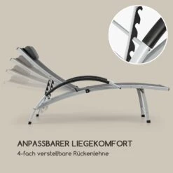 Sun Valley Sonnenliege Zusammenklappbar Kopfkissen Grau -Gartenbedarf Geschäft 10033308 de 0003 logo