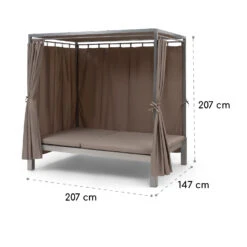 Eremitage Double Sunbed 2 Pers Stahl-Rahmen Sonnendach Vorhänge Taupe 21 Eremitage Double Sunbed 2 Pers Stahl-Rahmen Sonnendach Vorhänge Taupe -Gartenbedarf Geschäft 10033316 yy 0010 dimensions