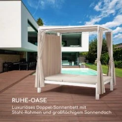 Eremitage Double Sunbed 2 Pers Stahl-Rahmen Sonnendach Vorhänge Creme 15 Eremitage Double Sunbed 2 Pers Stahl-Rahmen Sonnendach Vorhänge Creme -Gartenbedarf Geschäft 10033317 de 0004 logo