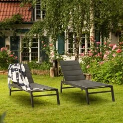 Renazzo Lounge Liegestuhl 70/30 PVC/PE Aluminium 6-Stufen Anthrazit -Gartenbedarf Geschäft 10033363 yy 0005 logo