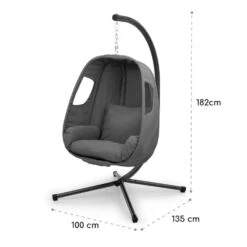 Bella Donna Hängesessel Sitzkissen 180g Polyester Dunkelgrau -Gartenbedarf Geschäft 10033374 yy 0008 logo HANGING CHAIR Dark Grey