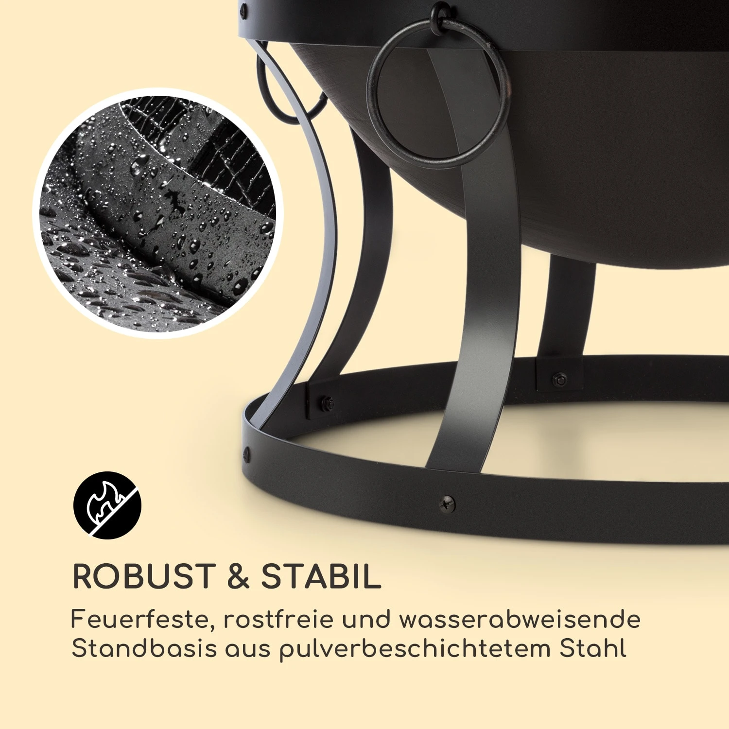 Pentos 2-in-1-Feuerschale Ø73cm Funkenschutz Ø60cm Grill Gusseisen 7 Pentos 2-in-1-Feuerschale Ø73cm Funkenschutz Ø60cm Grill Gusseisen – Bild 6