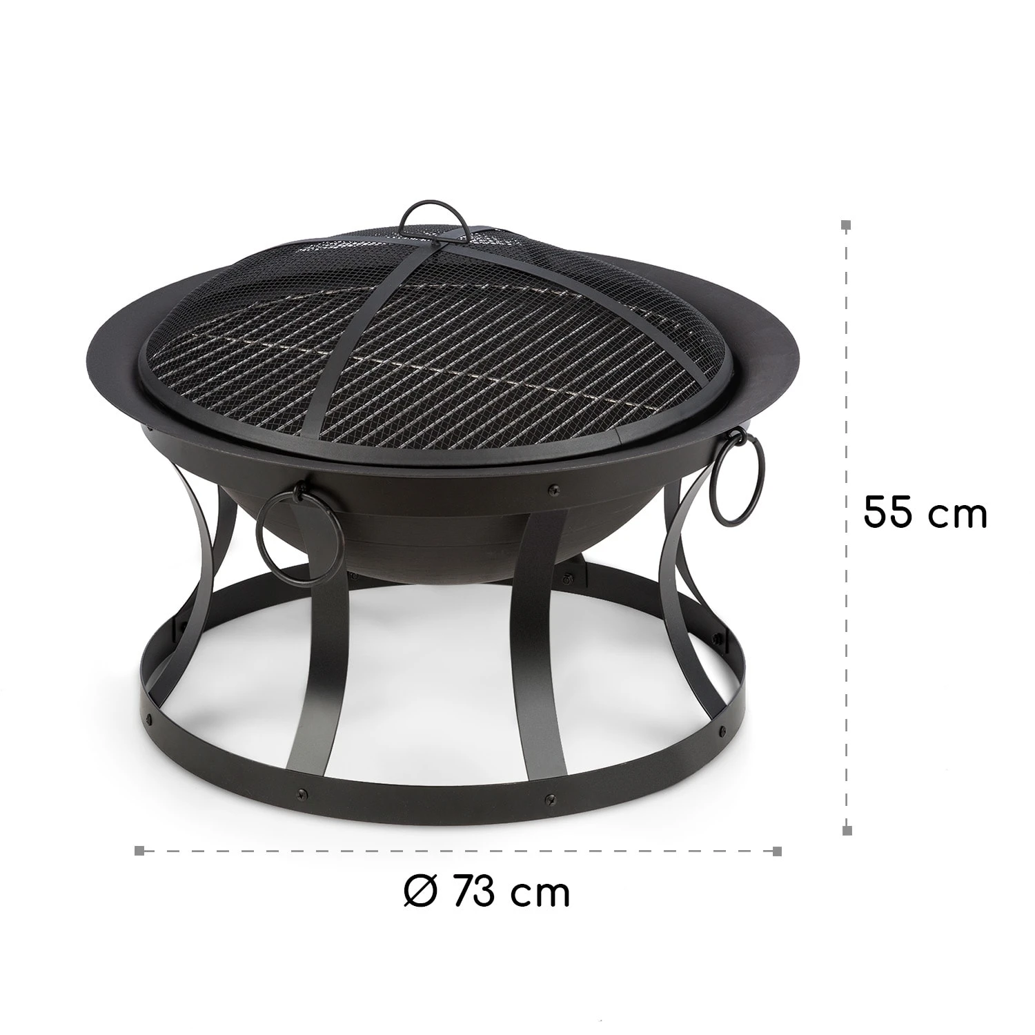 Pentos 2-in-1-Feuerschale Ø73cm Funkenschutz Ø60cm Grill Gusseisen 10 Pentos 2-in-1-Feuerschale Ø73cm Funkenschutz Ø60cm Grill Gusseisen – Bild 9