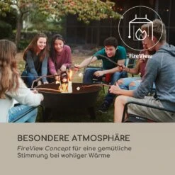 Nolana 2-in-1-Feuerschale Ø73cm Funkenschutz Ø64cm Grill Stahl Schwarz -Gartenbedarf Geschäft 10033383 de 0003 logo