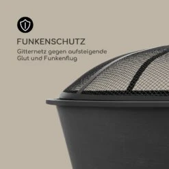Nolana 2-in-1-Feuerschale Ø73cm Funkenschutz Ø64cm Grill Stahl Schwarz -Gartenbedarf Geschäft 10033383 de 0007 logo