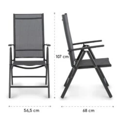 Almeria Klappstuhl 2er-Set 56,5 X 107 X 68 Cm ComfortMesh Aluminium -Gartenbedarf Geschäft 10033400 yy 0010 logo Blumfeldt Almeria Klappstuhl 2er Set Anthrazit