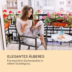 Torremolinos Gartenstühle 2 St. Aluminium ComfortMesh Dunkelgrau -Gartenbedarf Geschäft 10033404 de 0005 logo