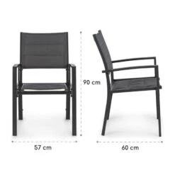 Torremolinos Gartenstühle 2 St. Aluminium ComfortMesh Dunkelgrau -Gartenbedarf Geschäft 10033404 yy 0009 logo Blumfeldt Torremolinos Gartenstuehle dunkelgrau