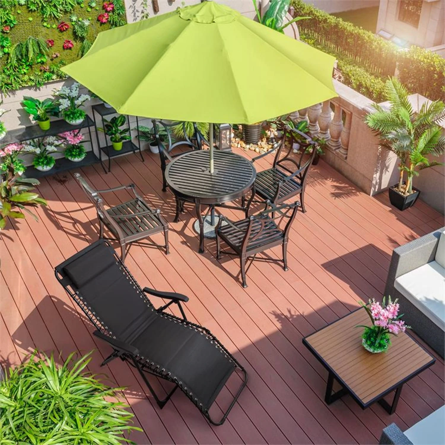 California Dreaming Sonnenliege, Polsterung, Stahlrahmen, Schwarz 4 California Dreaming Sonnenliege, Polsterung, Stahlrahmen, Schwarz – Bild 2