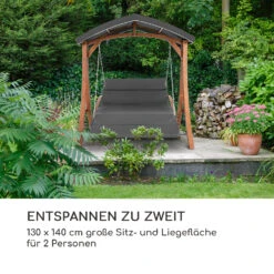 Aruba Hollywoodschaukel Sonnendach 130cm 2-Sitzer Massivholz Grau -Gartenbedarf Geschäft 10033574 de 0004 logo