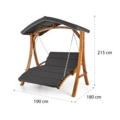 Aruba Hollywoodschaukel Sonnendach 130cm 2-Sitzer Massivholz Grau -Gartenbedarf Geschäft 10033574 yy 0009 logo Blumfeldt Aruba Hollywoodschaukel Grau