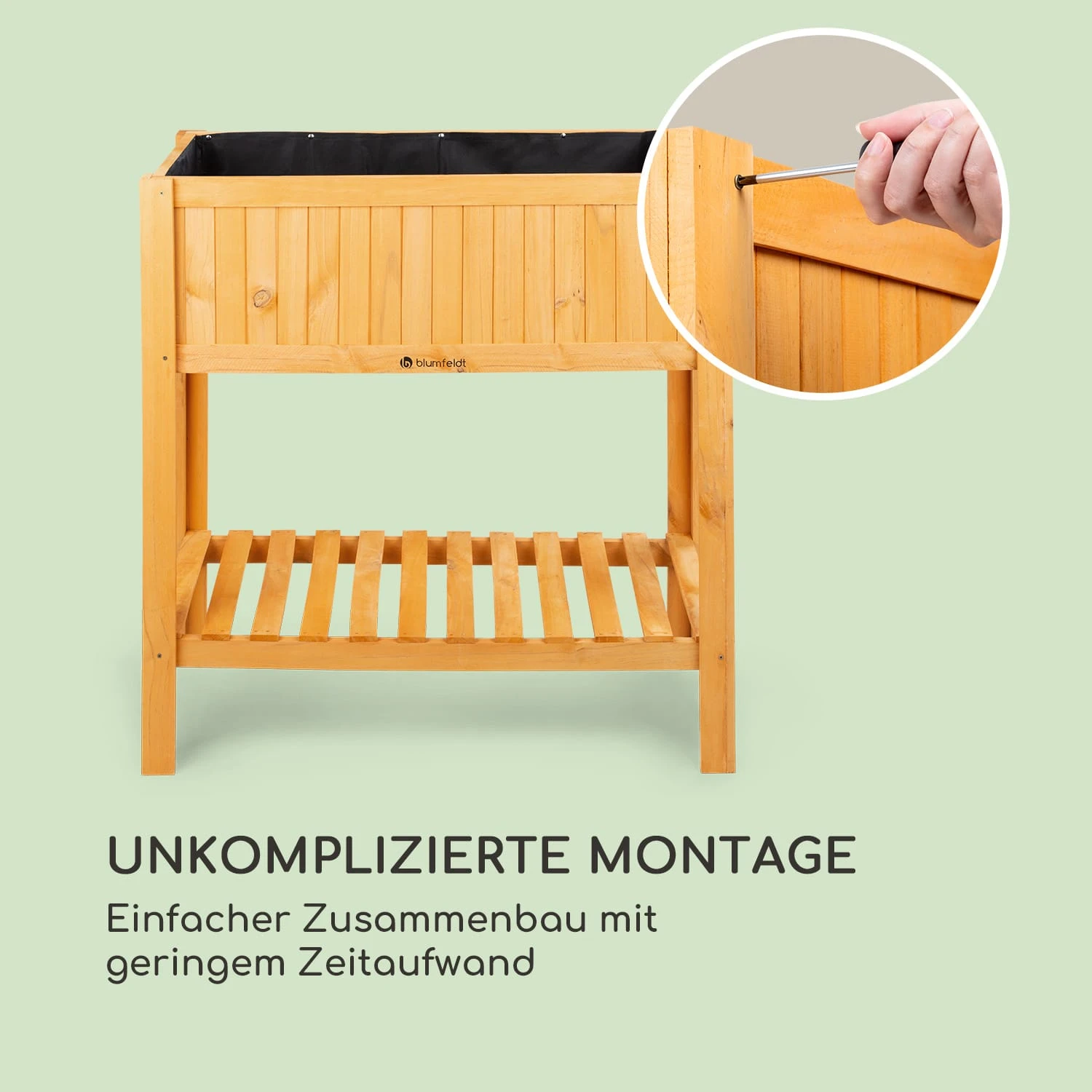 Altiplano Cubic Hochbeet 100 X 100 X 50 Kiefer Gartenvlies ErgoGrow 10 Altiplano Cubic Hochbeet 100 X 100 X 50 Kiefer Gartenvlies ErgoGrow – Bild 8