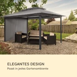 Grandezza Cortina Gartenpavillon 3x4m 4 Seitenteile Dunkelgrau -Gartenbedarf Geschäft 10033607 de 0006 logo
