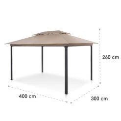 Grandezza Cortina Gartenpavillon 3x4m 4 Seitenteile Beige -Gartenbedarf Geschäft 10033608 yy 0007 logo