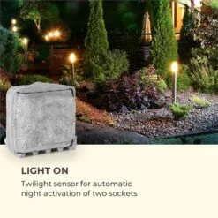 Power Rock Twilight 5 4-fach-Gartensteckdose IP44 Dämmerlichtsensor 5m -Gartenbedarf Geschäft 10034693 yy 0003 logo Waldbeck Power Rock Twilight Gartensteckdose