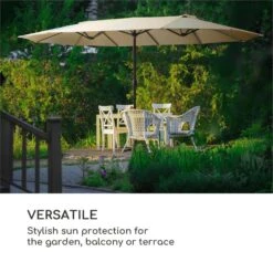 Twin Peaks Sonnenschirm Sonnenschutz 456 X 245 X 268 Cm Polyester 13 Twin Peaks Sonnenschirm Sonnenschutz 456 X 245 X 268 Cm Polyester -Gartenbedarf Geschäft 10034740 yy 0005 logo Blumfeldt Twin Peaks Sonnenschirm creme